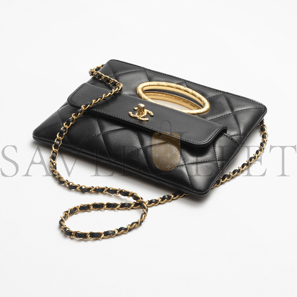 CHANEL MASTER CLUTCH LAMBSKIN & GOLD-TONE METALBLACK AS5038 (25*19*3cm)